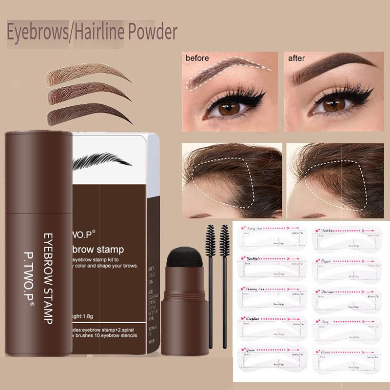 Eyebrow Pomade Pencil - Complete Eyebrow Powder Stamp Shaping Kit
