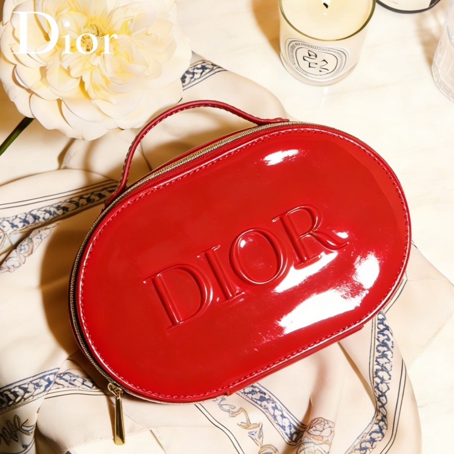 Beauty Makeup Logo Design - Dior’s Bag Red Cosmetic Bag Luxury
