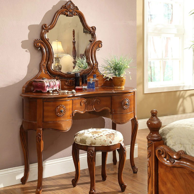Brown Storage Vanity Table Aes – Beauty Makeup Vanity Set recenzja i cena