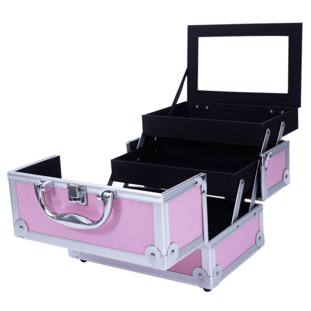 Pink Aluminum Alloy Makeup Cas – Beauty Makeup Women recenzja i cena