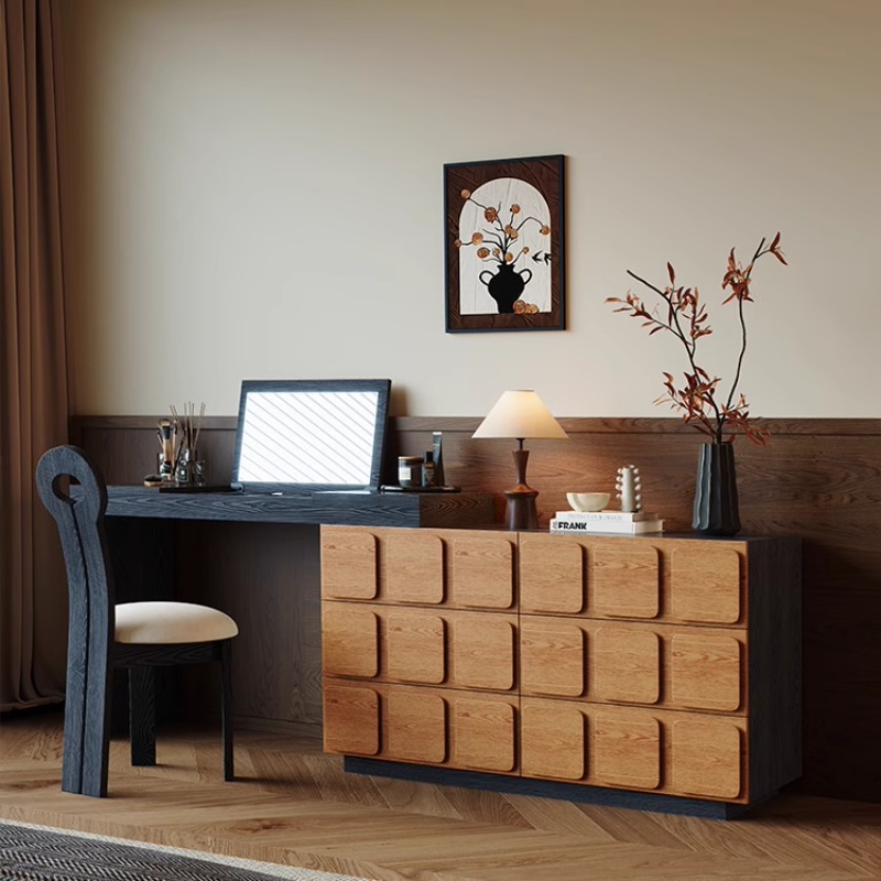 Modern Black Wood Vanity Table – Beauty Makeup Vanity Set recenzja i cena
