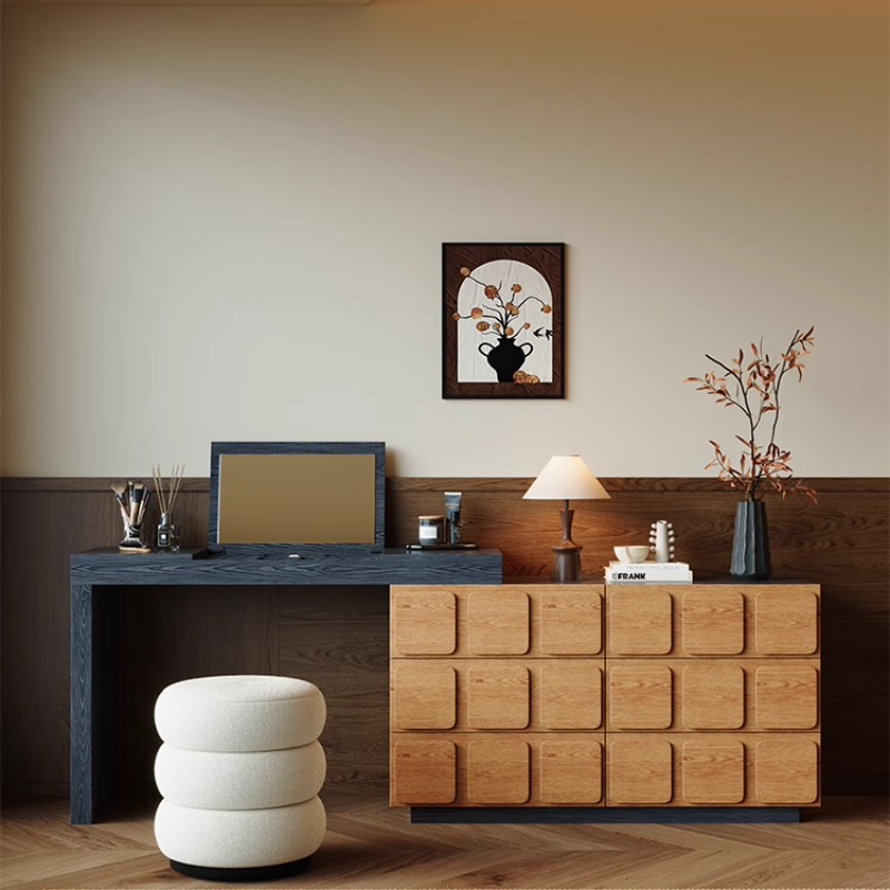 Modern Black Wood Vanity Table – Beauty Makeup Vanity Set recenzja i cena