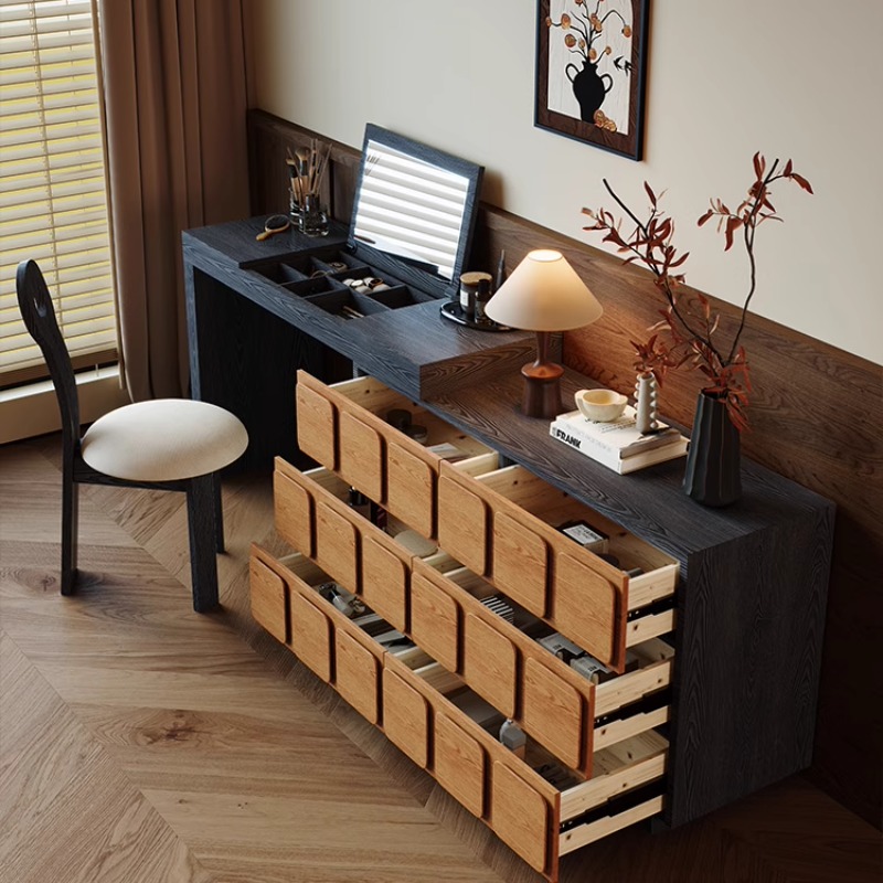 Modern Black Wood Vanity Table – Beauty Makeup Vanity Set recenzja i cena