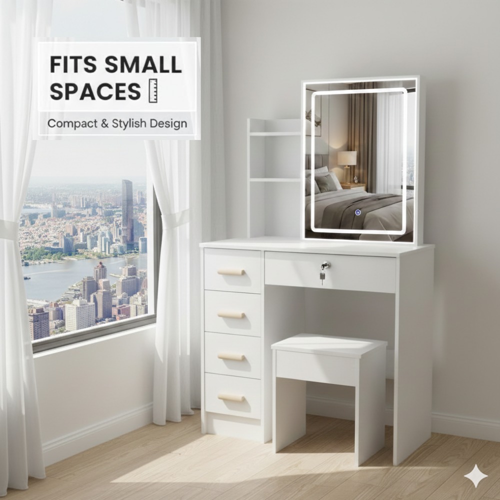 2-in-1 Vanity Desk & Stool Set – Beauty Makeup Vanity Set recenzja i cena