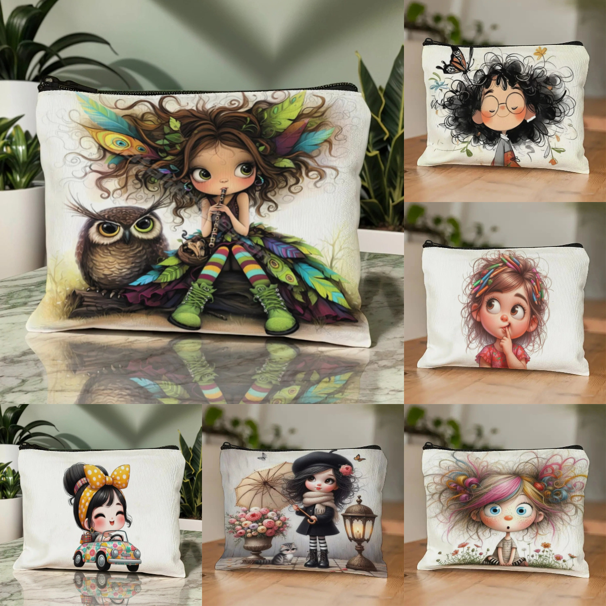 Cartoon Girl Makeup Bag Zipper – Beauty Makeup Women recenzja i cena