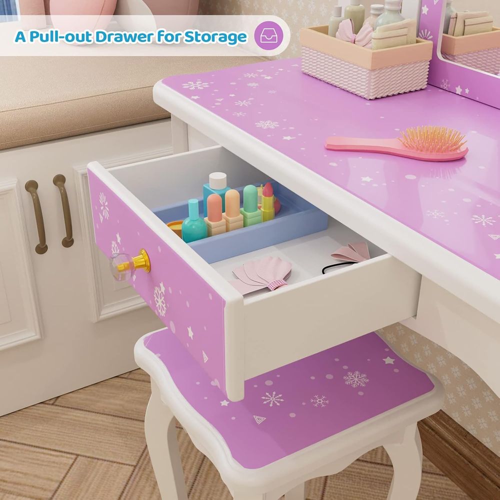 Children's Wooden Vanity Makeu – Beauty Makeup Vanity Set recenzja i cena