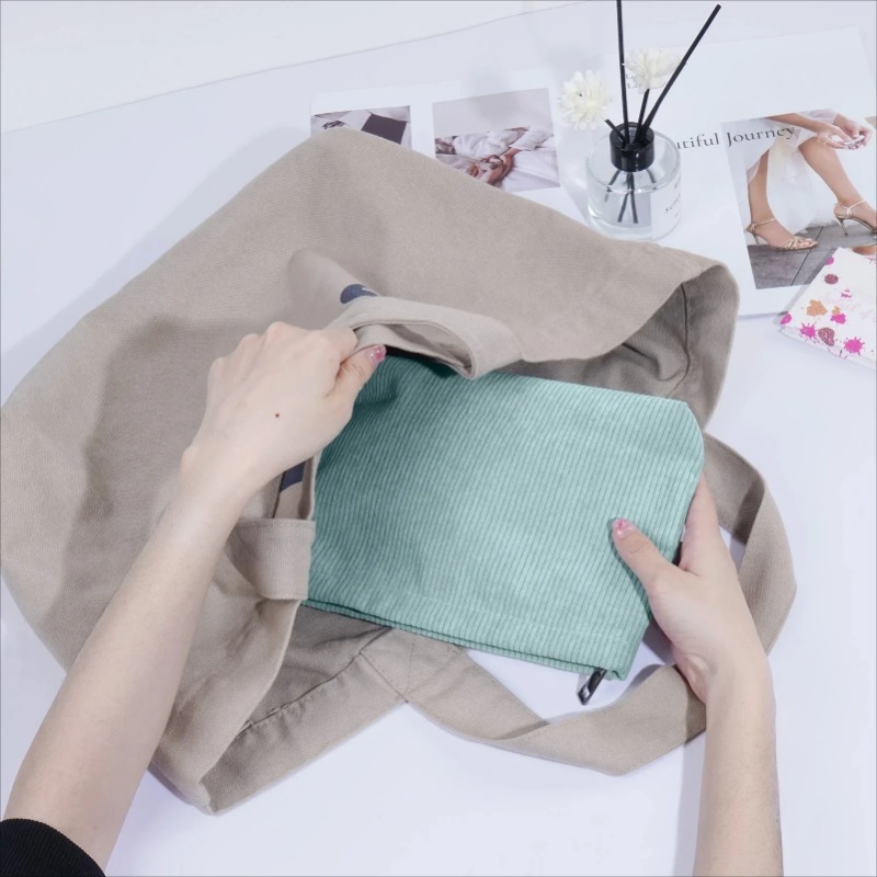 Corduroy Travel Cosmetic Bag P – Beauty Makeup Women recenzja i cena