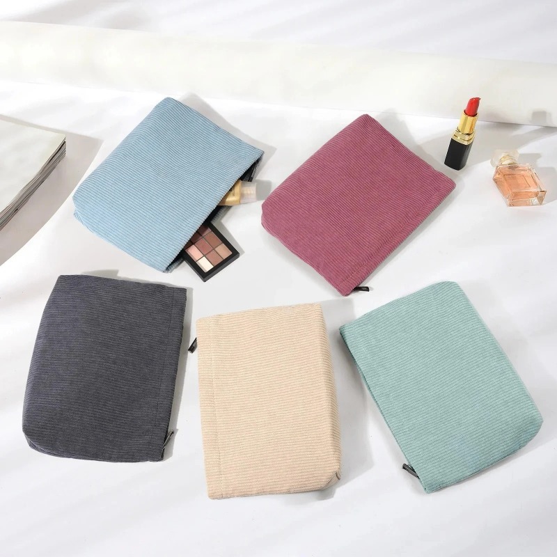 Corduroy Travel Cosmetic Bag P – Beauty Makeup Women recenzja i cena